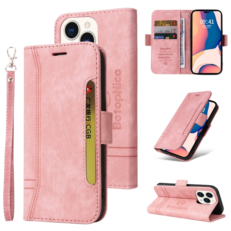 BETOPNICE Dual-side Buckle Leather Phone Case, For iPhone 14, For iPhone 14 Plus, For iPhone 14 Pro, For iPhone 14 Pro Max