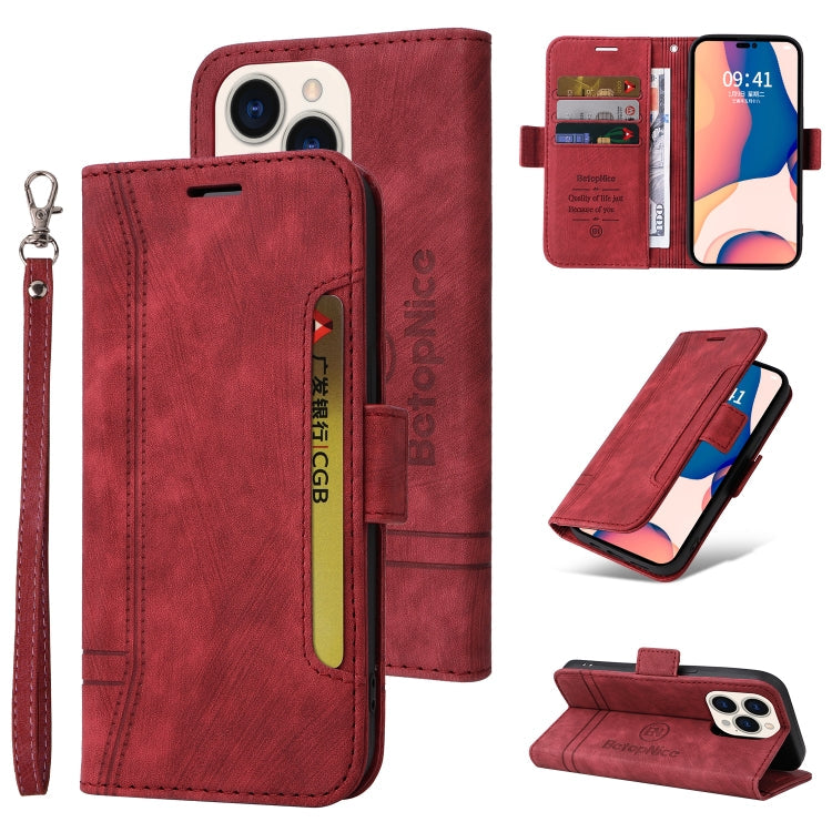 BETOPNICE Dual-side Buckle Leather Phone Case, For iPhone 14, For iPhone 14 Plus, For iPhone 14 Pro, For iPhone 14 Pro Max