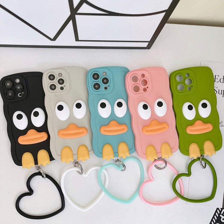 Wave Edge Big Duck Silicone Phone Case with Wristband, For iPhone 14, For iPhone 14 Plus, For iPhone 14 Pro, For iPhone 14 Pro Max