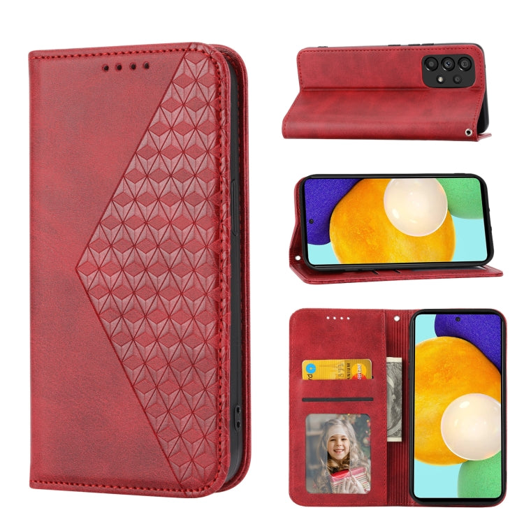 Cubic Grid Calf Texture Magnetic Closure Leather Phone Case, For Samsung Galaxy A52 4G / 5G, For Samsung Galaxy A72 4G / 5G, For Samsung Galaxy A22 4G, For Samsung Galaxy A22 5G
