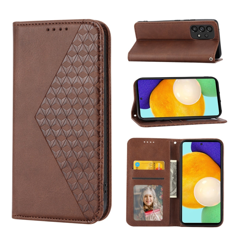 Cubic Grid Calf Texture Magnetic Closure Leather Phone Case, For Samsung Galaxy A52 4G / 5G, For Samsung Galaxy A72 4G / 5G, For Samsung Galaxy A22 4G, For Samsung Galaxy A22 5G