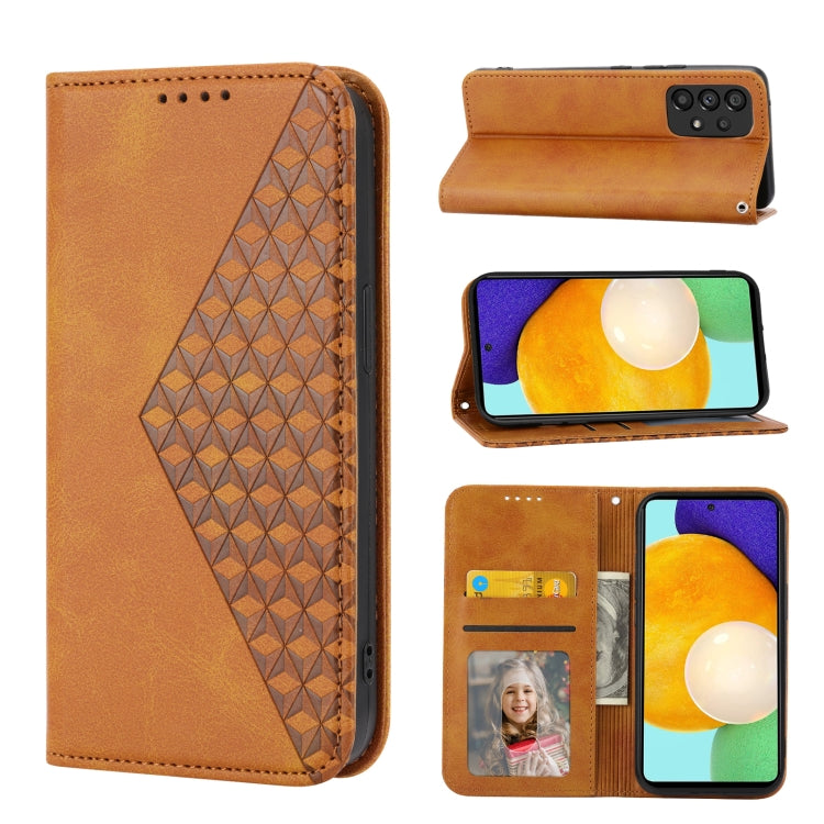 Cubic Grid Calf Texture Magnetic Closure Leather Phone Case, For Samsung Galaxy A52 4G / 5G, For Samsung Galaxy A72 4G / 5G, For Samsung Galaxy A22 4G, For Samsung Galaxy A22 5G