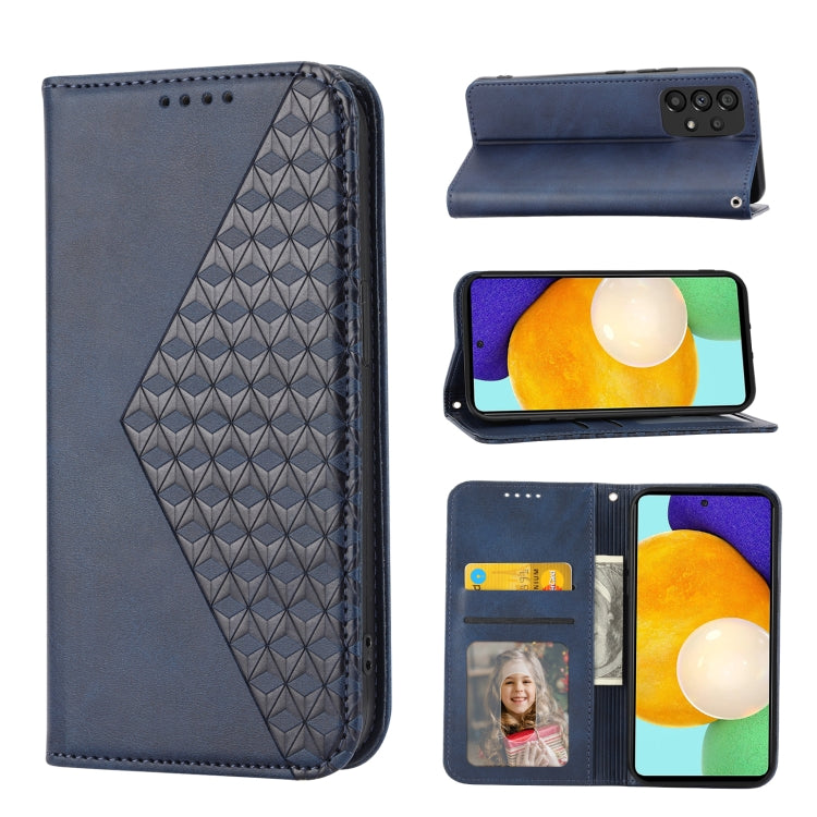 Cubic Grid Calf Texture Magnetic Closure Leather Phone Case, For Samsung Galaxy A52 4G / 5G, For Samsung Galaxy A72 4G / 5G, For Samsung Galaxy A22 4G, For Samsung Galaxy A22 5G
