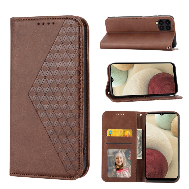Cubic Grid Calf Texture Magnetic Closure Leather Phone Case, For Samsung Galaxy A52 4G / 5G, For Samsung Galaxy A72 4G / 5G, For Samsung Galaxy A22 4G, For Samsung Galaxy A22 5G