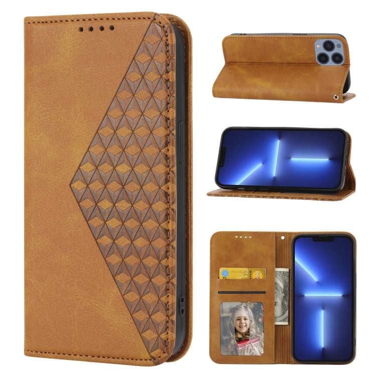 Cubic Grid Calf Texture Magnetic Closure Leather Phone Case, For iPhone 11 Pro, For iPhone 11 Pro Max, For iPhone X / XS, For iPhone XR