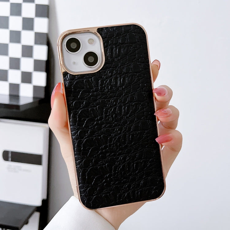 Sky Series Nano Electroplating Genuine Leather Phone Case, For iPhone 14 Pro Max