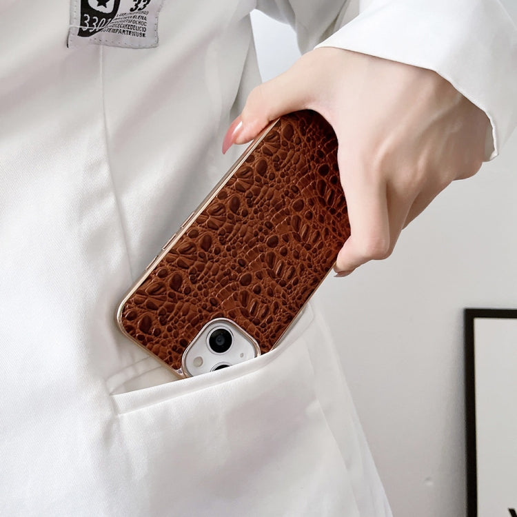 Sky Series Nano Electroplating Genuine Leather Phone Case, For iPhone 14 Pro Max