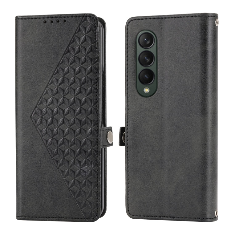 Cubic Grid Calf Texture Leather Phone Case, For Samsung Galaxy Z Fold4, For Samsung Galaxy Z Fold3 5G, For Samsung Galaxy Z Flip4, For Samsung Galaxy Z Flip3 5G
