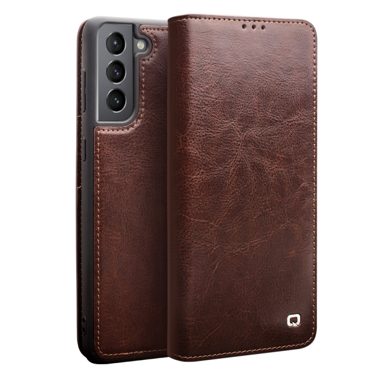 QIALINO Genuine Leather Phone Case, For Samsung Galaxy Note20 Ultra, For Samsung Galaxy S21 5G, For Samsung Galaxy S21 Ultra 5G, For Samsung Galaxy S22 Ultra 5G, For Samsung Galaxy S22+ 5G, For Samsung Galaxy S22 5G