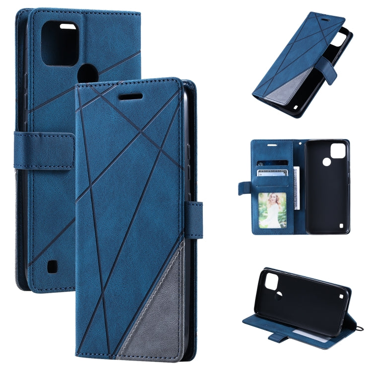 Skin Feel Splicing Leather Phone Case, For Samsung Galaxy A23 4G, For Realme C21Y, For Realme C31, For Realme C35