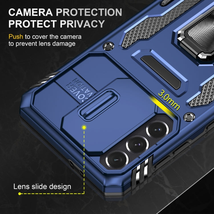 Armor PC + TPU Camera Shield Phone Case, For Samsung Galaxy S23 5G, For Samsung Galaxy S23+ 5G, For Samsung Galaxy S23 Ultra 5G