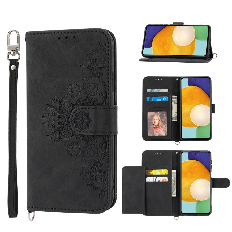 Skin-feel Flowers Embossed Wallet Leather Phone Case, For Samsung Galaxy A03s 166, For Samsung Galaxy A32 5G, For Samsung Galaxy A32 4G, For Samsung Galaxy A52