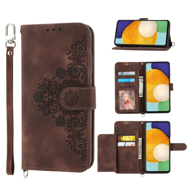Skin-feel Flowers Embossed Wallet Leather Phone Case, For Samsung Galaxy A03s 166, For Samsung Galaxy A32 5G, For Samsung Galaxy A32 4G, For Samsung Galaxy A52