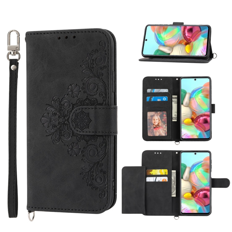 Skin-feel Flowers Embossed Wallet Leather Phone Case, For Samsung Galaxy A03s 166, For Samsung Galaxy A32 5G, For Samsung Galaxy A32 4G, For Samsung Galaxy A52