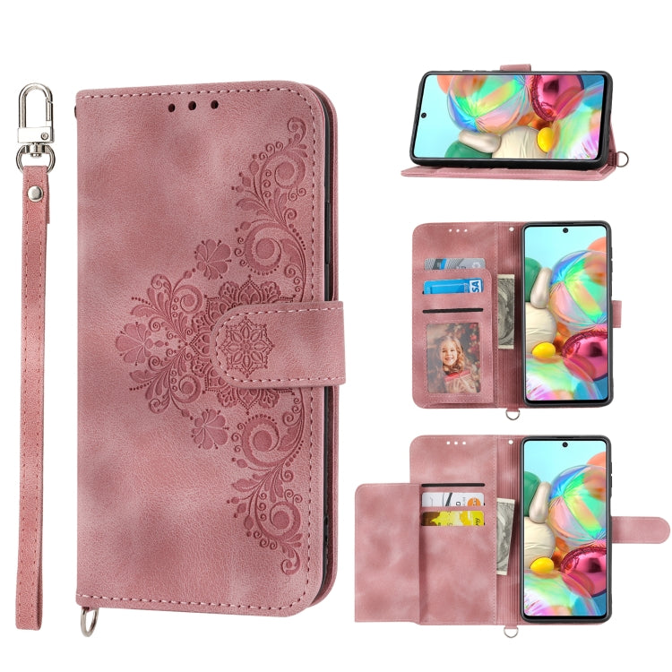Skin-feel Flowers Embossed Wallet Leather Phone Case, For Samsung Galaxy A03s 166, For Samsung Galaxy A32 5G, For Samsung Galaxy A32 4G, For Samsung Galaxy A52