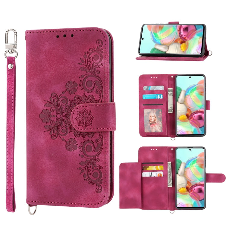 Skin-feel Flowers Embossed Wallet Leather Phone Case, For Samsung Galaxy A03s 166, For Samsung Galaxy A32 5G, For Samsung Galaxy A32 4G, For Samsung Galaxy A52