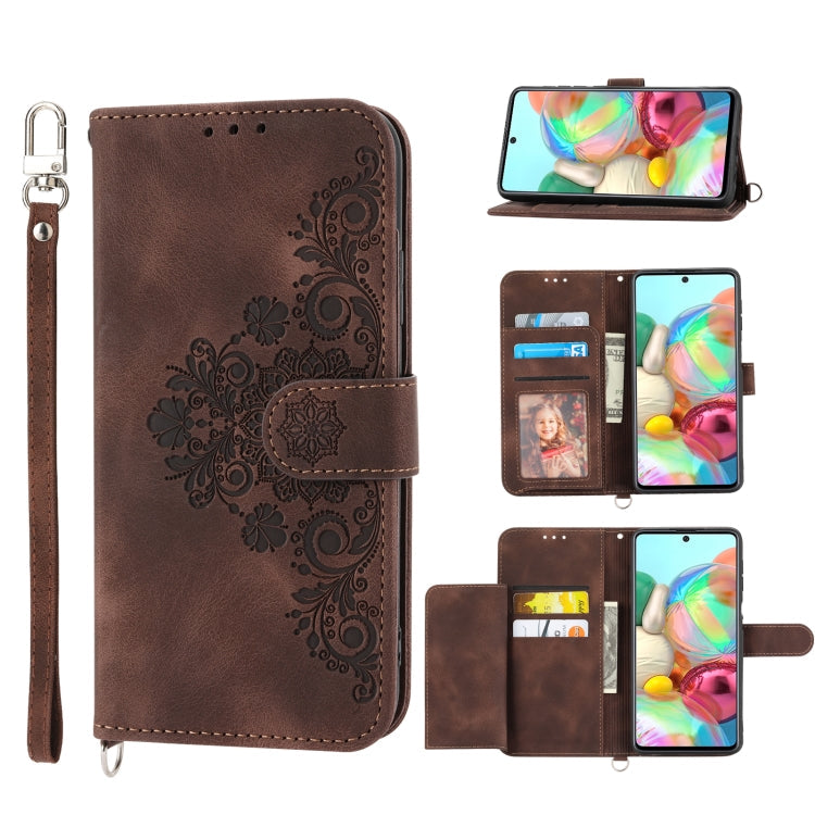 Skin-feel Flowers Embossed Wallet Leather Phone Case, For Samsung Galaxy A03s 166, For Samsung Galaxy A32 5G, For Samsung Galaxy A32 4G, For Samsung Galaxy A52