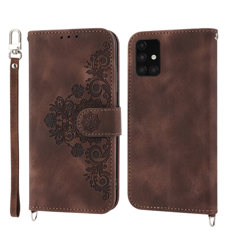 Skin-feel Flowers Embossed Wallet Leather Phone Case, For Samsung Galaxy A03s 166, For Samsung Galaxy A32 5G, For Samsung Galaxy A32 4G, For Samsung Galaxy A52