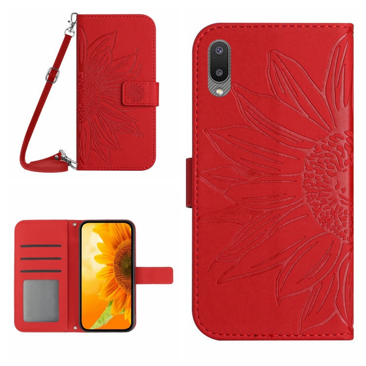 Skin Feel Sun Flower Pattern Flip Leather Phone Case, For Samsung Galaxy A02 EU Edition/M02, For Samsung Galaxy A03 164mm