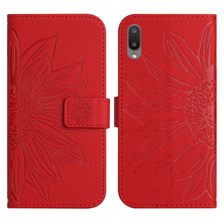 Skin Feel Sun Flower Pattern Flip Leather Phone Case, For Samsung Galaxy A02 EU Edition/M02, For Samsung Galaxy A03 164mm