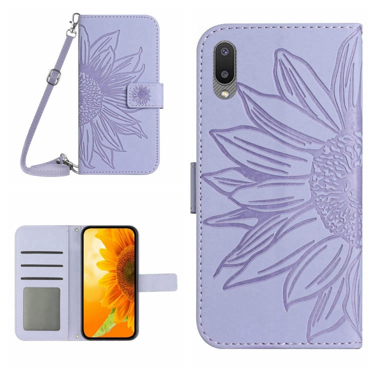 Skin Feel Sun Flower Pattern Flip Leather Phone Case, For Samsung Galaxy A02 EU Edition/M02, For Samsung Galaxy A03 164mm