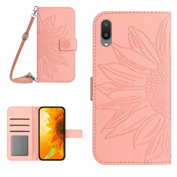 Skin Feel Sun Flower Pattern Flip Leather Phone Case, For Samsung Galaxy A02 EU Edition/M02, For Samsung Galaxy A03 164mm