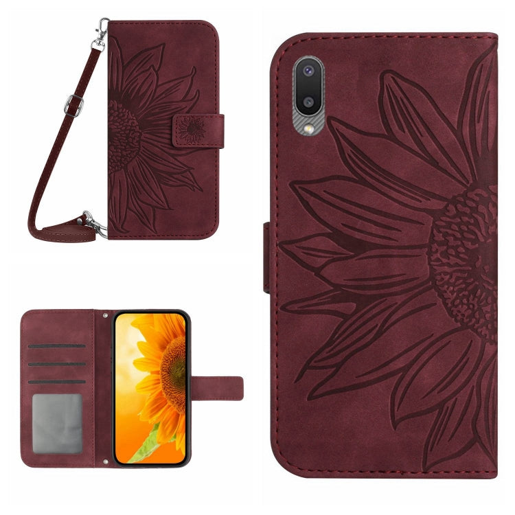Skin Feel Sun Flower Pattern Flip Leather Phone Case, For Samsung Galaxy A02 EU Edition/M02, For Samsung Galaxy A03 164mm