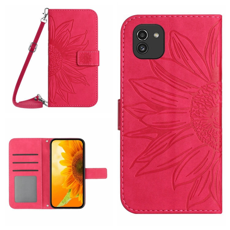 Skin Feel Sun Flower Pattern Flip Leather Phone Case, For Samsung Galaxy A02 EU Edition/M02, For Samsung Galaxy A03 164mm