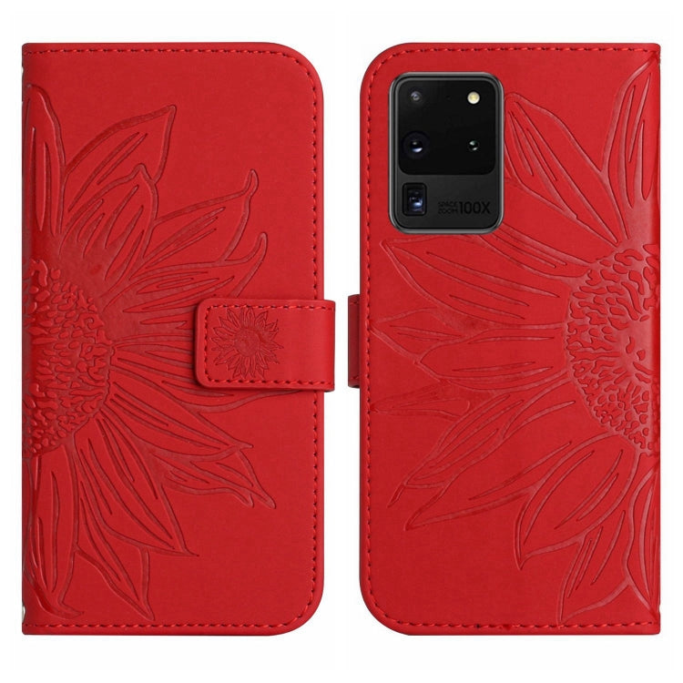 Skin Feel Sun Flower Pattern Flip Leather Phone Case, For Samsung Galaxy S20 Ultra, For Samsung Galaxy S21 5G