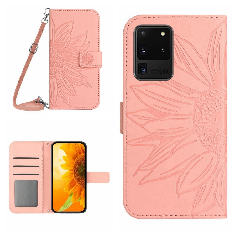 Skin Feel Sun Flower Pattern Flip Leather Phone Case, For Samsung Galaxy S20 Ultra, For Samsung Galaxy S21 5G