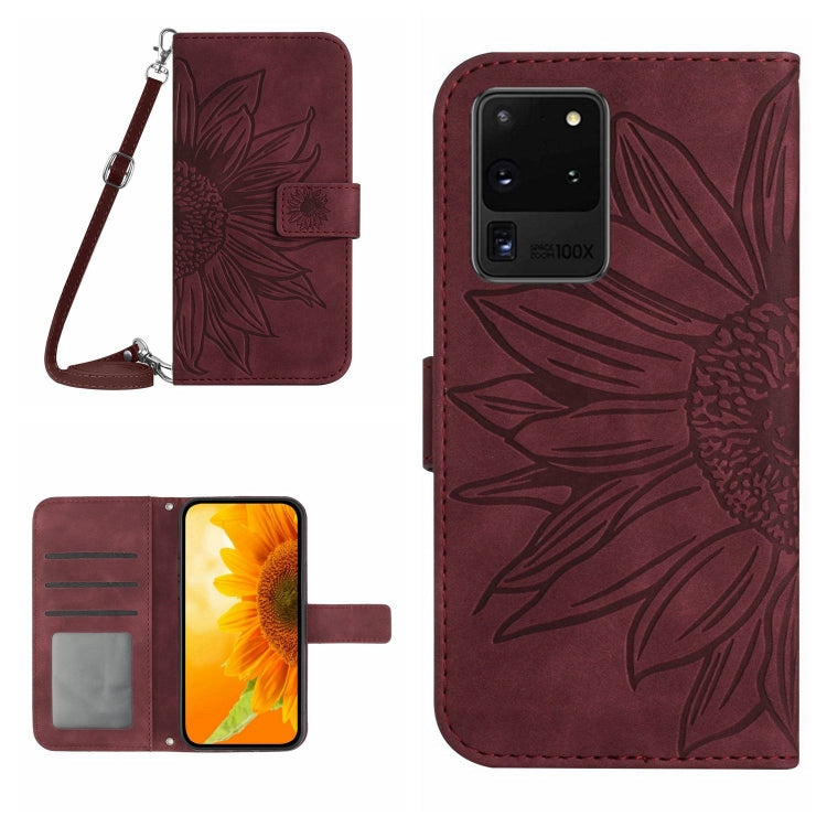 Skin Feel Sun Flower Pattern Flip Leather Phone Case, For Samsung Galaxy S20 Ultra, For Samsung Galaxy S21 5G