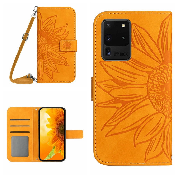 Skin Feel Sun Flower Pattern Flip Leather Phone Case, For Samsung Galaxy S20 Ultra, For Samsung Galaxy S21 5G