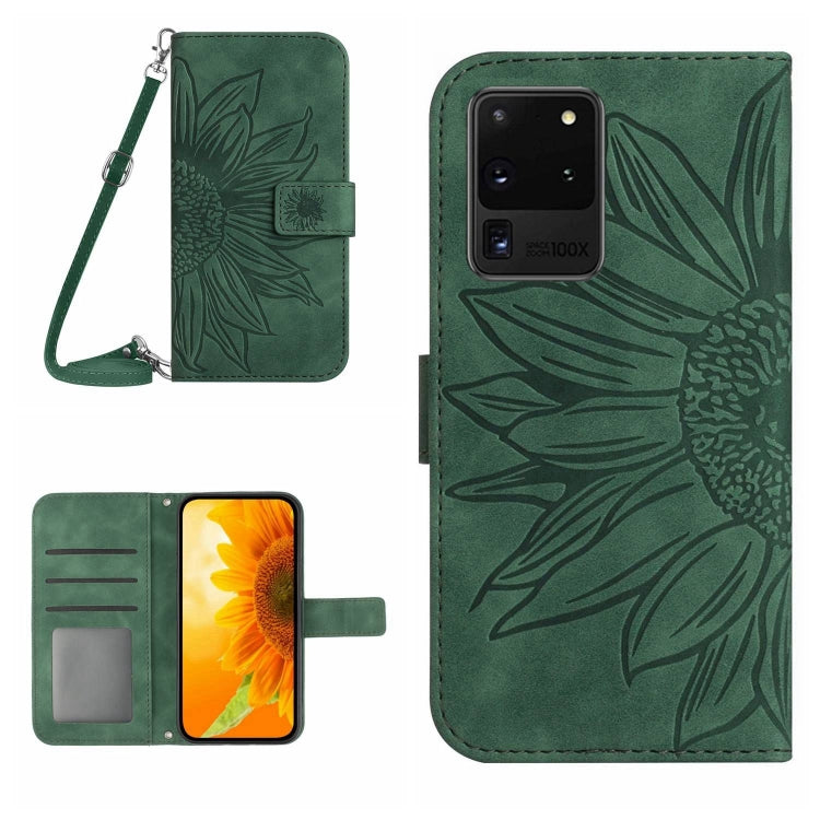 Skin Feel Sun Flower Pattern Flip Leather Phone Case, For Samsung Galaxy S20 Ultra, For Samsung Galaxy S21 5G