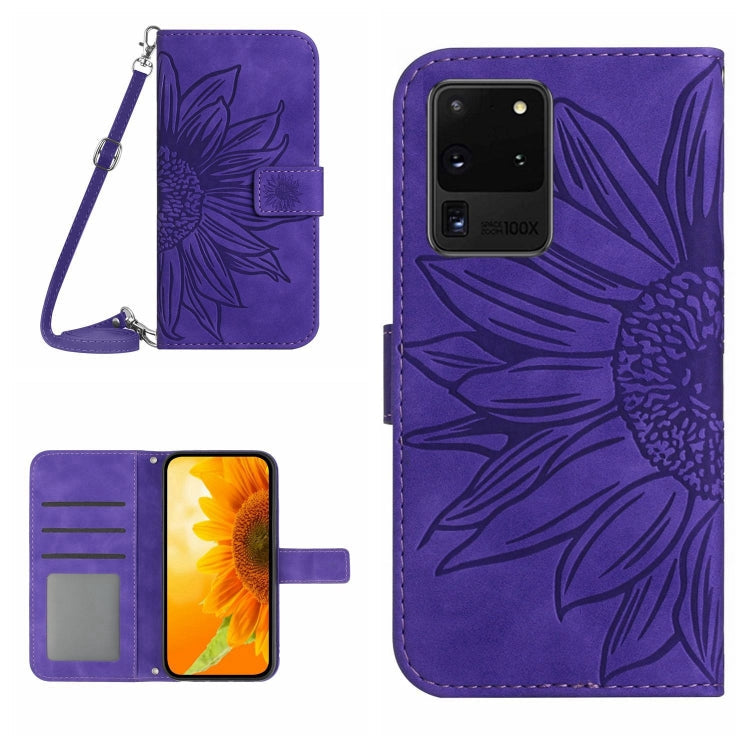 Skin Feel Sun Flower Pattern Flip Leather Phone Case, For Samsung Galaxy S20 Ultra, For Samsung Galaxy S21 5G
