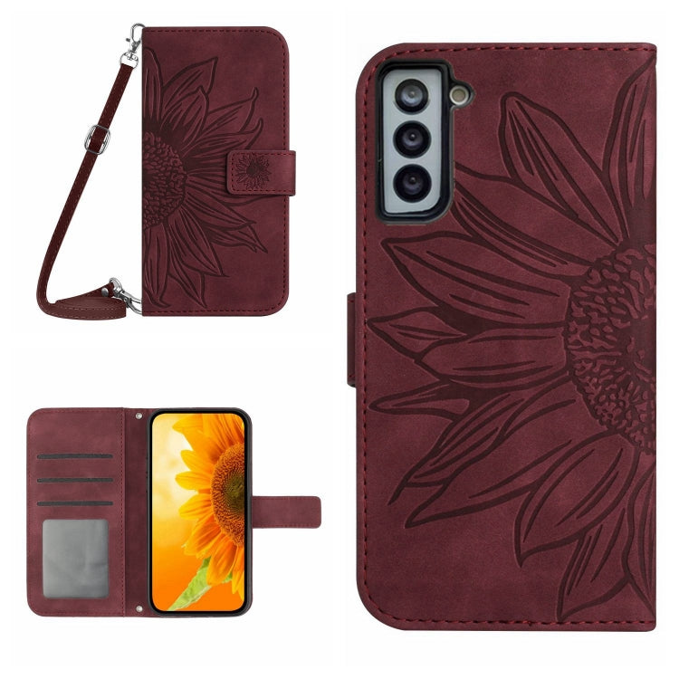 Skin Feel Sun Flower Pattern Flip Leather Phone Case, For Samsung Galaxy S21 Ultra 5G, For Samsung Galaxy S22 5G