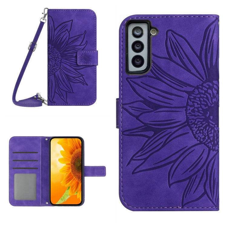 Skin Feel Sun Flower Pattern Flip Leather Phone Case, For Samsung Galaxy S21 Ultra 5G, For Samsung Galaxy S22 5G