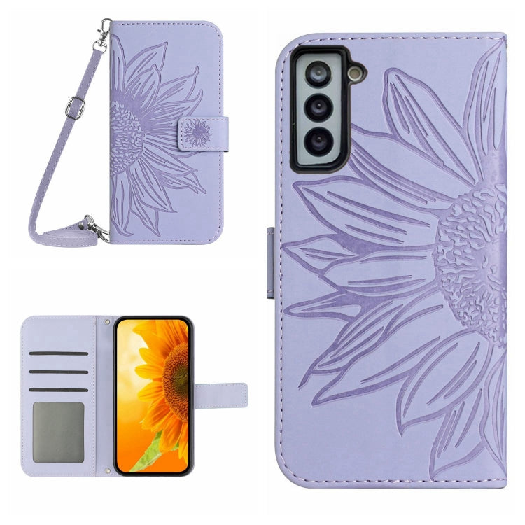 Skin Feel Sun Flower Pattern Flip Leather Phone Case, For Samsung Galaxy S22 Ultra 5G, For Samsung Galaxy S22+ 5G