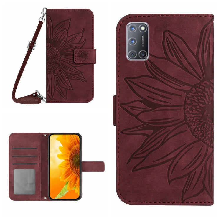 Skin Feel Sun Flower Pattern Flip Leather Phone Case with Lanyard, For OPPO A52/A72/A92, For OPPO A53 4G/A32/A33 2020/A53S