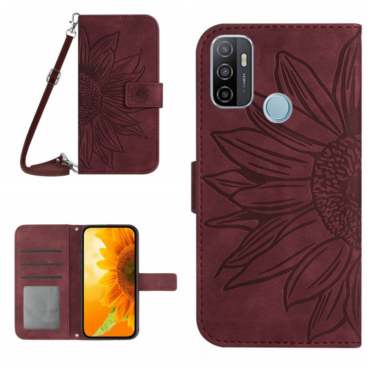Skin Feel Sun Flower Pattern Flip Leather Phone Case with Lanyard, For OPPO A52/A72/A92, For OPPO A53 4G/A32/A33 2020/A53S