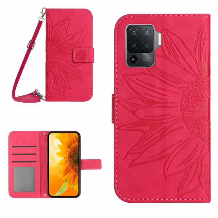 Skin Feel Sun Flower Pattern Flip Leather Phone Case with Lanyard, For OPPO A54 4G/A16 4G, For OPPO A54 5G/A74 5G/A93 5G/A93S 5G