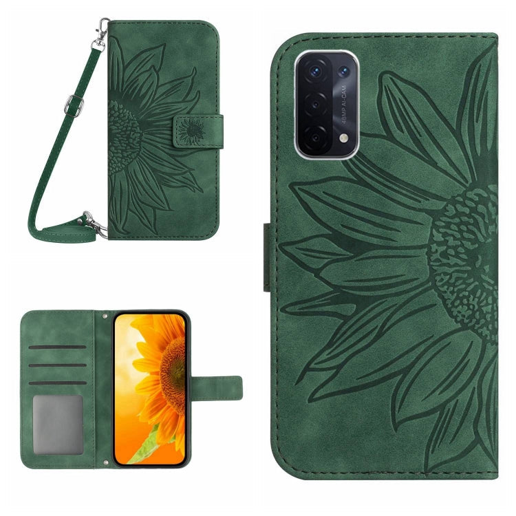 Skin Feel Sun Flower Pattern Flip Leather Phone Case with Lanyard, For OPPO A54 4G/A16 4G, For OPPO A54 5G/A74 5G/A93 5G/A93S 5G