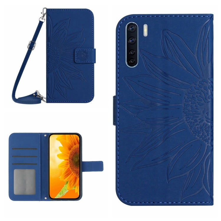 Skin Feel Sun Flower Pattern Flip Leather Phone Case with Lanyard, For OPPO A91/Reno3 4G Global, For OPPO A17