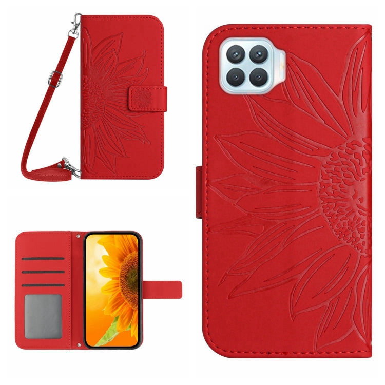 Skin Feel Sun Flower Pattern Flip Leather Phone Case with Lanyard, For OPPO Reno4 5G, For OPPO Reno4 Lite/A93 4G