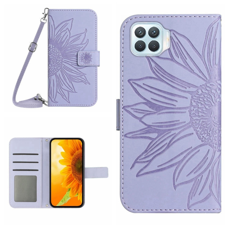 Skin Feel Sun Flower Pattern Flip Leather Phone Case with Lanyard, For OPPO Reno4 5G, For OPPO Reno4 Lite/A93 4G