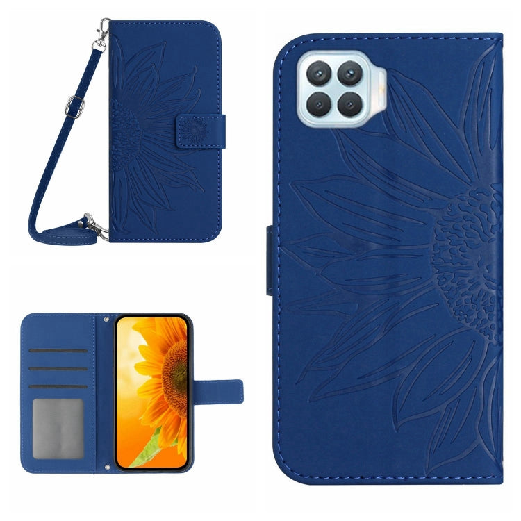Skin Feel Sun Flower Pattern Flip Leather Phone Case with Lanyard, For OPPO Reno4 5G, For OPPO Reno4 Lite/A93 4G