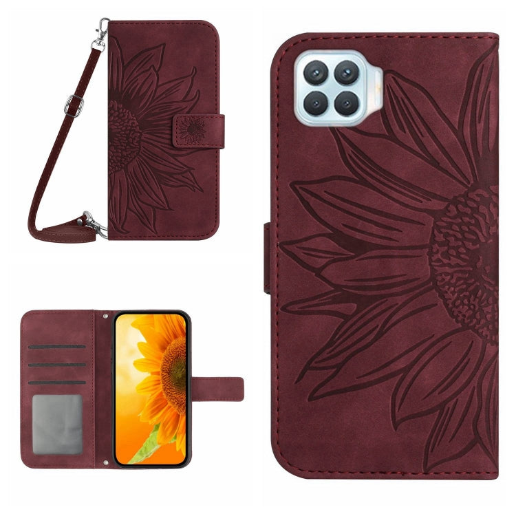 Skin Feel Sun Flower Pattern Flip Leather Phone Case with Lanyard, For OPPO Reno4 5G, For OPPO Reno4 Lite/A93 4G