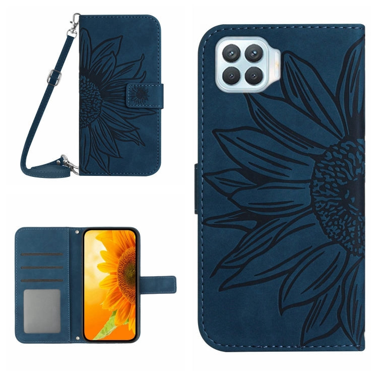 Skin Feel Sun Flower Pattern Flip Leather Phone Case with Lanyard, For OPPO Reno4 5G, For OPPO Reno4 Lite/A93 4G