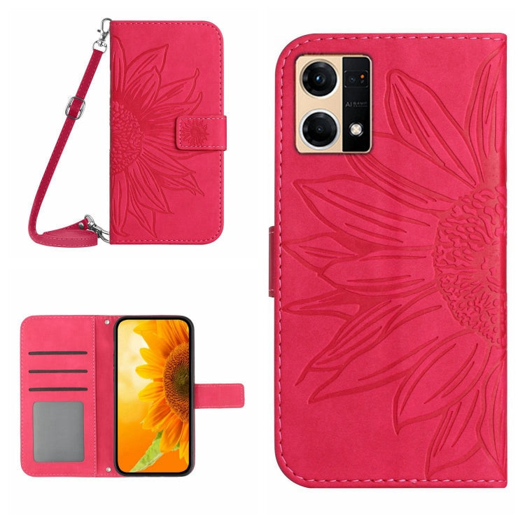 Skin Feel Sun Flower Pattern Flip Leather Phone Case with Lanyard, For OPPO Reno6 Pro Global, For OPPO Reno7 4G/Reno8 4G