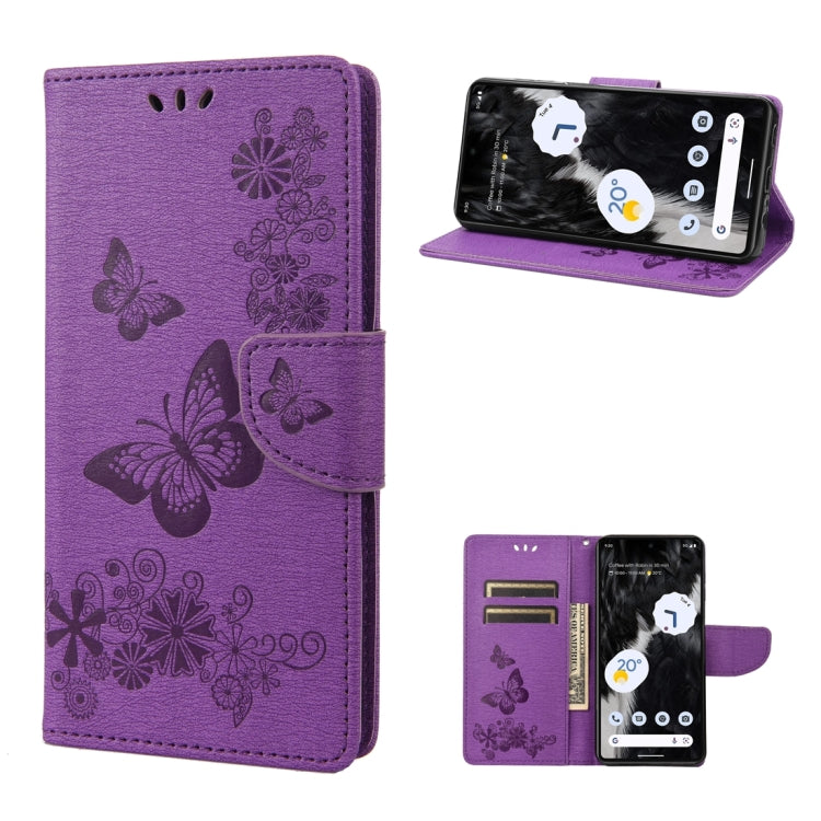Butterfly Embossed Horizontal Flip Leather Phone Case, For Google Pixel 7 Pro 5G