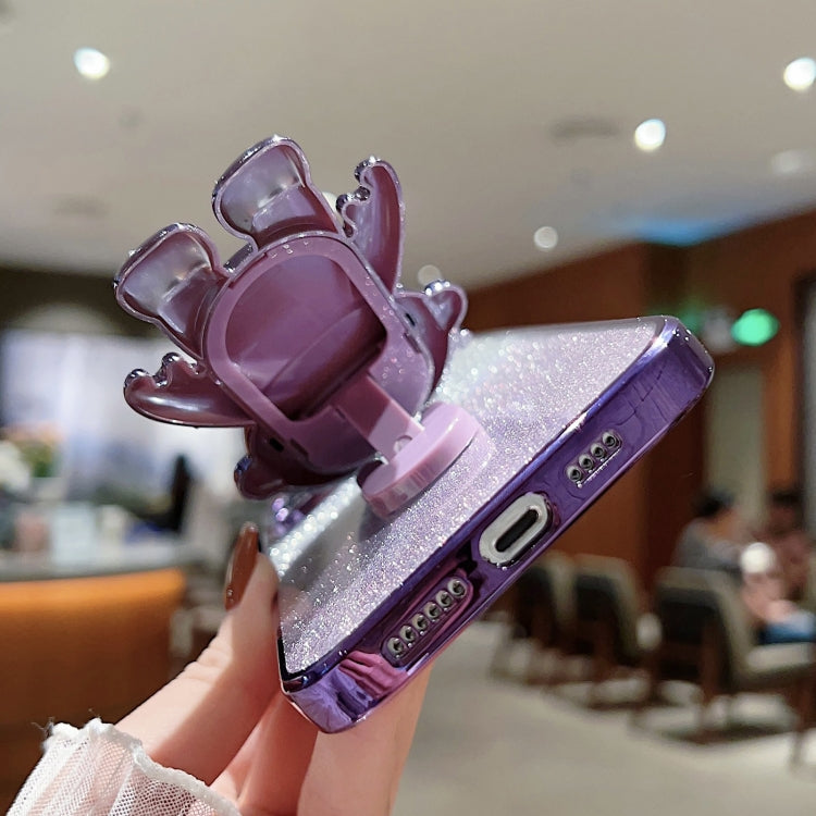 Astronaut Holder Gradient Glitter Powder Phone Case, For iPhone 12 Pro Max, For iPhone 11, For iPhone 11 Pro